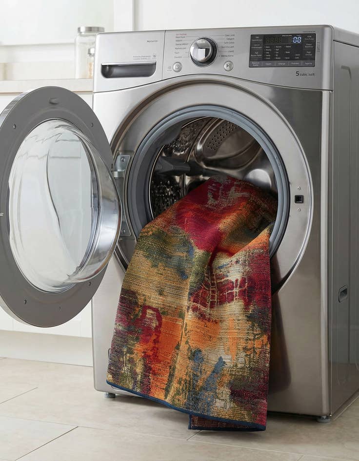 Detail image of 3' 3 x 5' 3  Washable Modern Indoor / Outdoor Rug