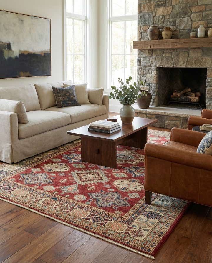 7' 1 x 9' 9 Hand Knotted Kazak Rug