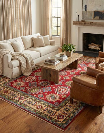6' 7 x 9' 7 Hand Knotted Kazak Rug