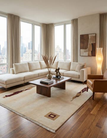 6' 11 x 9' 7 Hand Knotted Darya Wool Rug