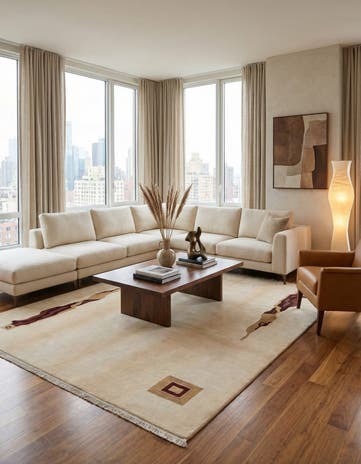 6' 11 x 9' 7 Hand Knotted Darya Wool Rug