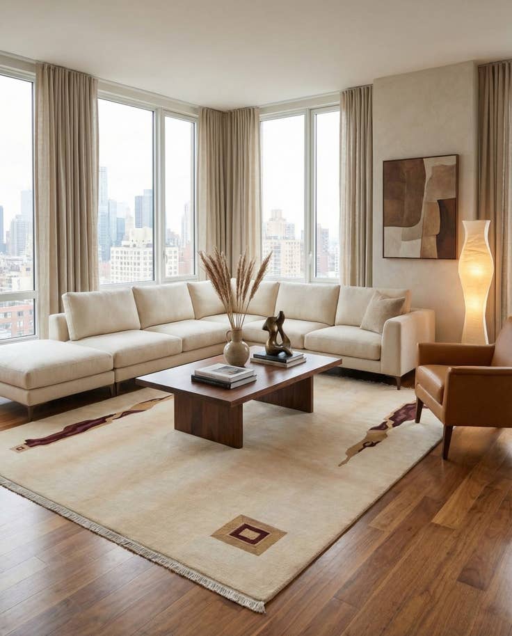 Detail image of 6' 11 x 9' 7 Hand Knotted Darya Wool Rug