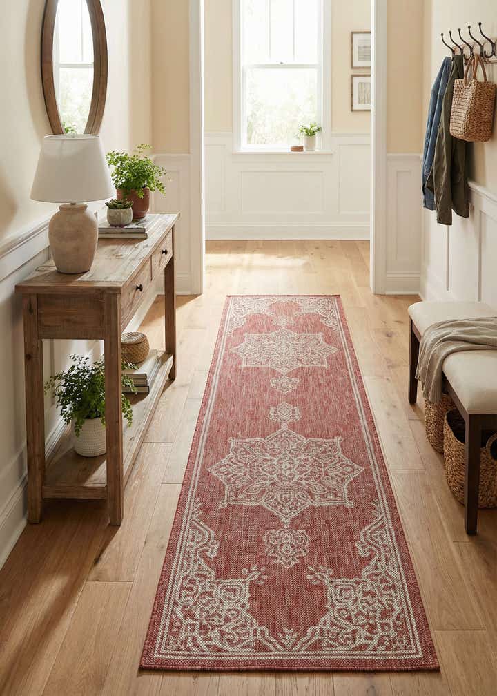 2' x 8' Easy-Clean Traditional Indoor / Outdoor Runner Rug