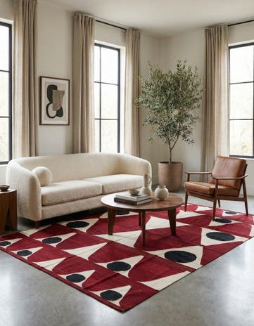 6' 7 x 9' 8 Hand Woven Kilim Modern Wool Rug
