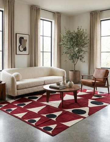 6' 7 x 9' 8 Hand Woven Kilim Modern Wool Rug