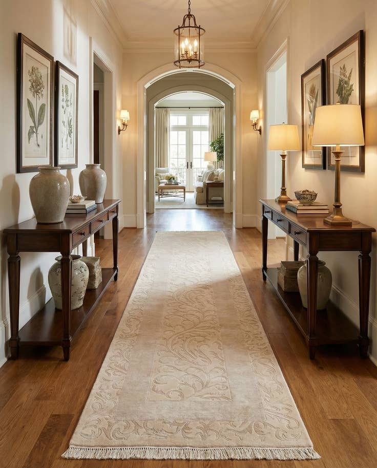 Detail image of 3' 4 x 12' 10 Hand Knotted Darya Wool Runner Rug
