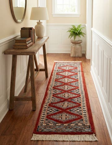 1' 1 x 4' 3 Hand Knotted Bokhara Oriental Wool Runner Rug