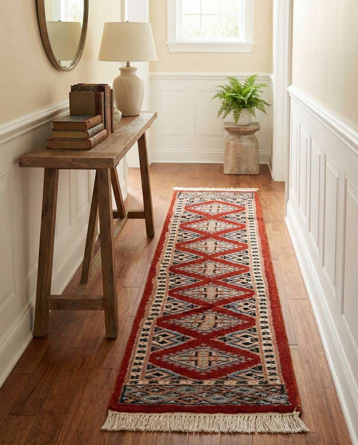 1' 1 x 4' 3 Hand Knotted Bokhara Oriental Wool Runner Rug