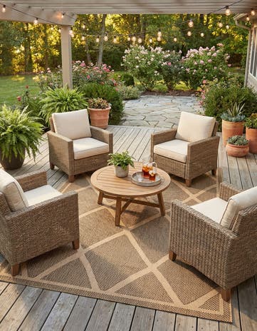 7' x 10' Easy-Clean Lattice Indoor / Outdoor Rug