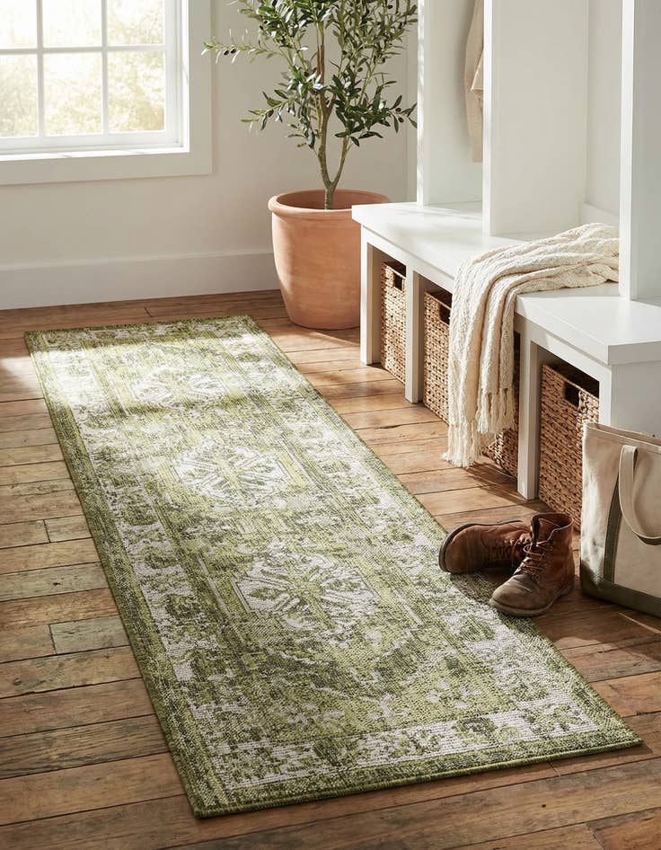 Detail image of 2' x 8'  Washable Traditional Indoor / Outdoor Runner Rug