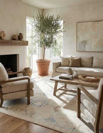 9' x 11' 4 Hand Knotted Oushak Wool Rug