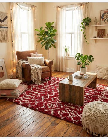 4' x 6' Moroccan Trellis Shag Rug