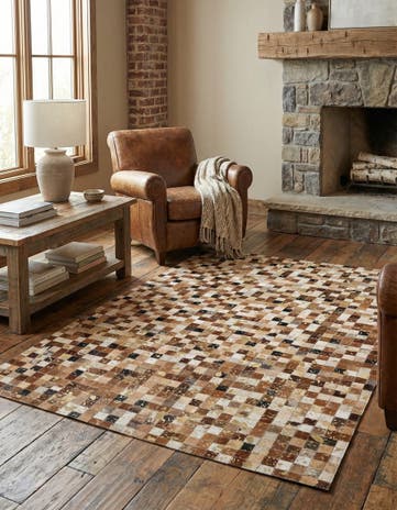 4' 1 x 6' 1 Cowhide - Patchwork Rug
