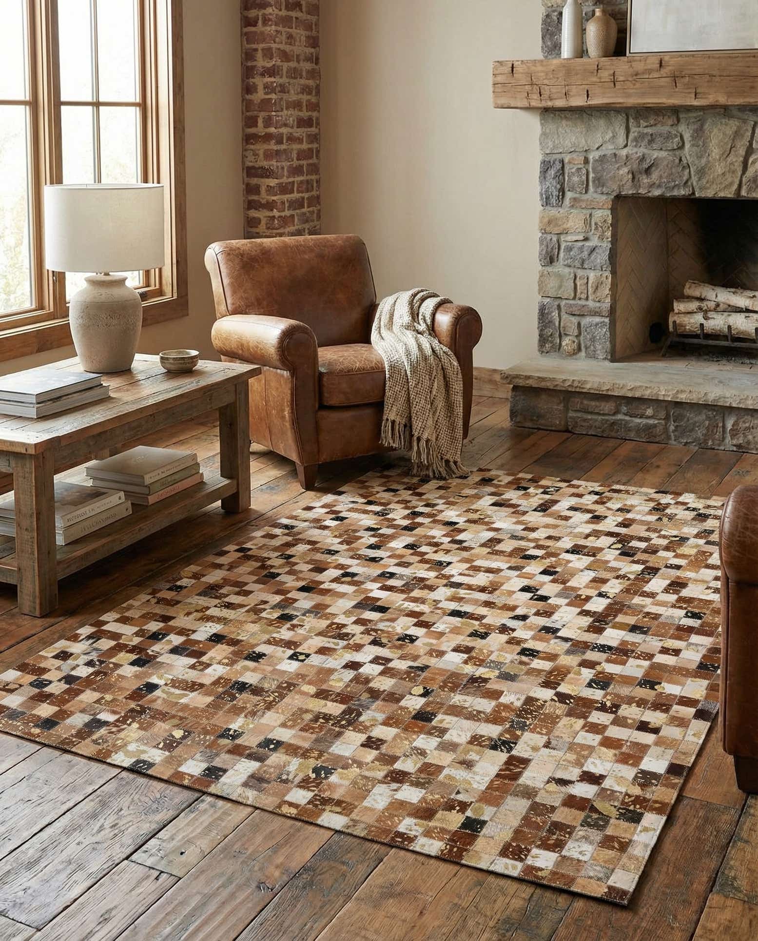 4' 1 x 6' 1 Cowhide - Patchwork Rug