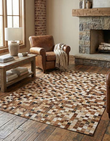 4' 1 x 6' 1 Cowhide - Patchwork Rug