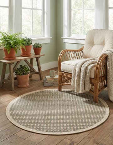 3' x 3' Easy-Clean Border Indoor / Outdoor Round Rug