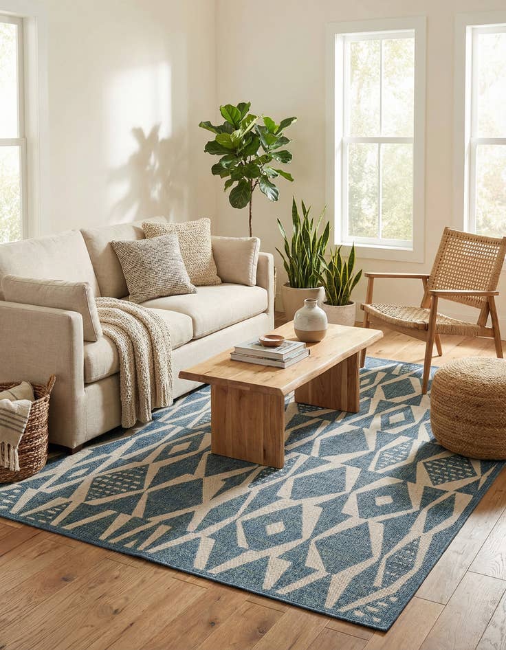 Detail image of  7' 10 x 10'  Washable Baja Indoor / Outdoor Rug