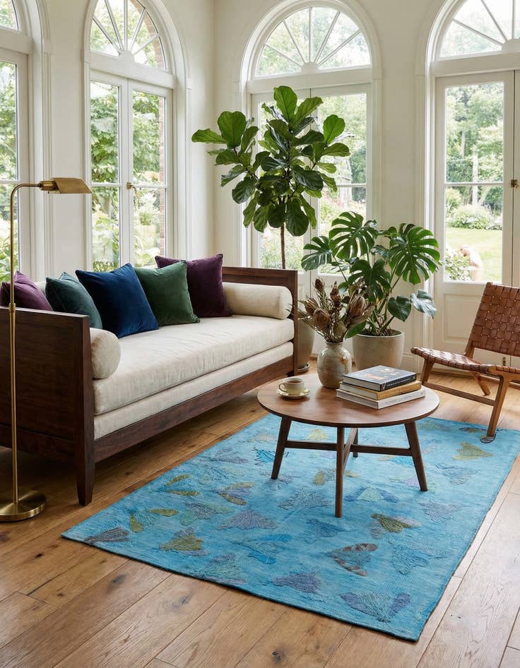 Detail image of 5' 8 x 8' 2  Hand Woven Kilim Suzani Wool Rug