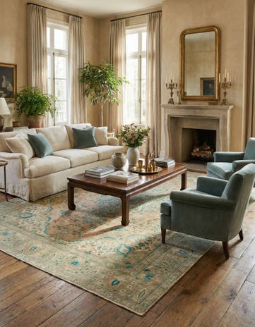 9' 1 x 13' Hand Knotted Ultra Vintage Persian Wool Rug