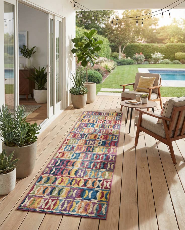 Detail image of 2' 7 x 10' Easy-Clean Modern Indoor / Outdoor Runner Rug
