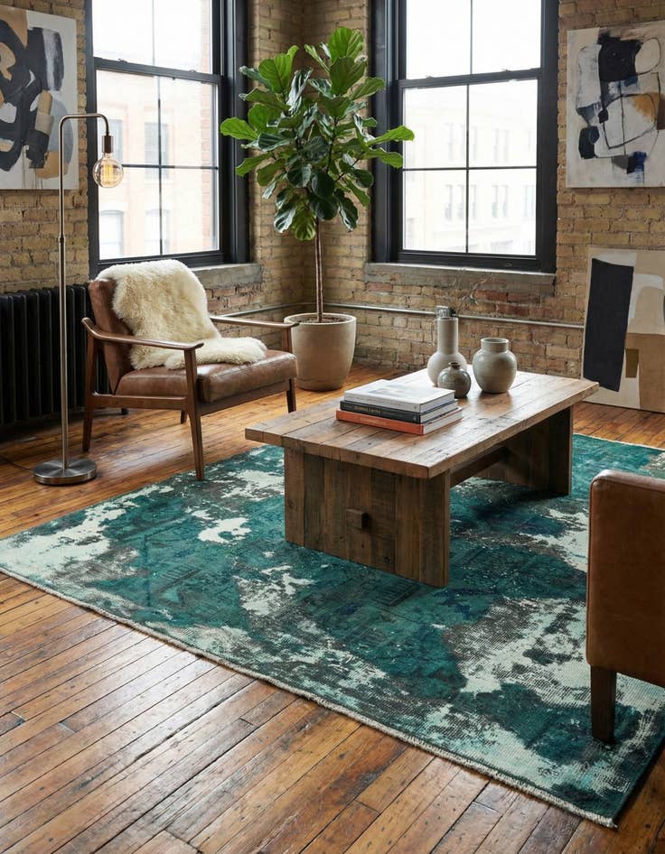 Detail image of 5' x 6' 6  Hand Knotted Ultra Vintage Persian Wool Rug