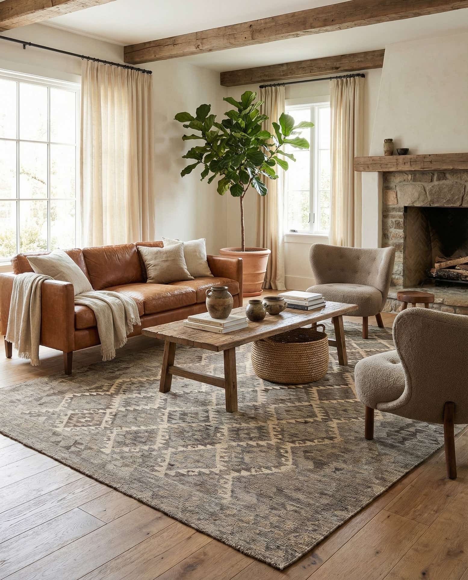 6' 10 x 9' 7 Hand Knotted Kilim Maymana Wool Rug