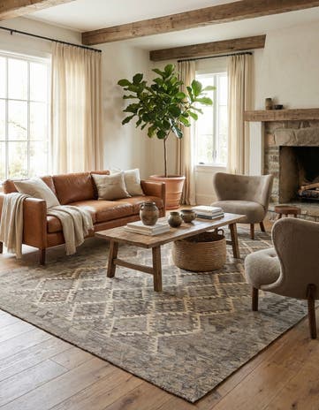 6' 10 x 9' 7 Hand Knotted Kilim Maymana Wool Rug