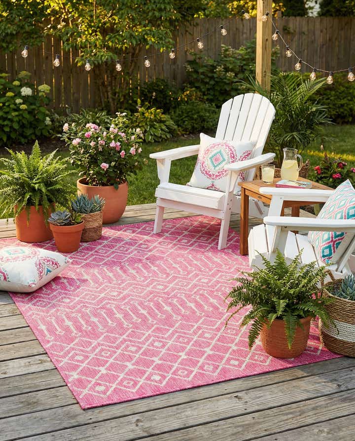 4' x 6' Easy-Clean Lattice Indoor / Outdoor Rug