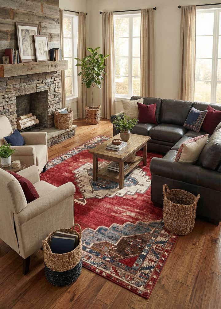 10' x 14' Easy-Clean Traditional Indoor / Outdoor Rug