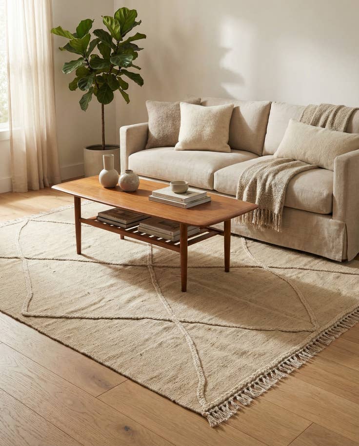 Detail image of 5' x 6' 4 Hand Knotted Moroccan Wool Rug
