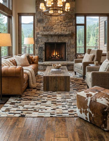 5' x 8' 1 Cowhide - Patchwork Rug