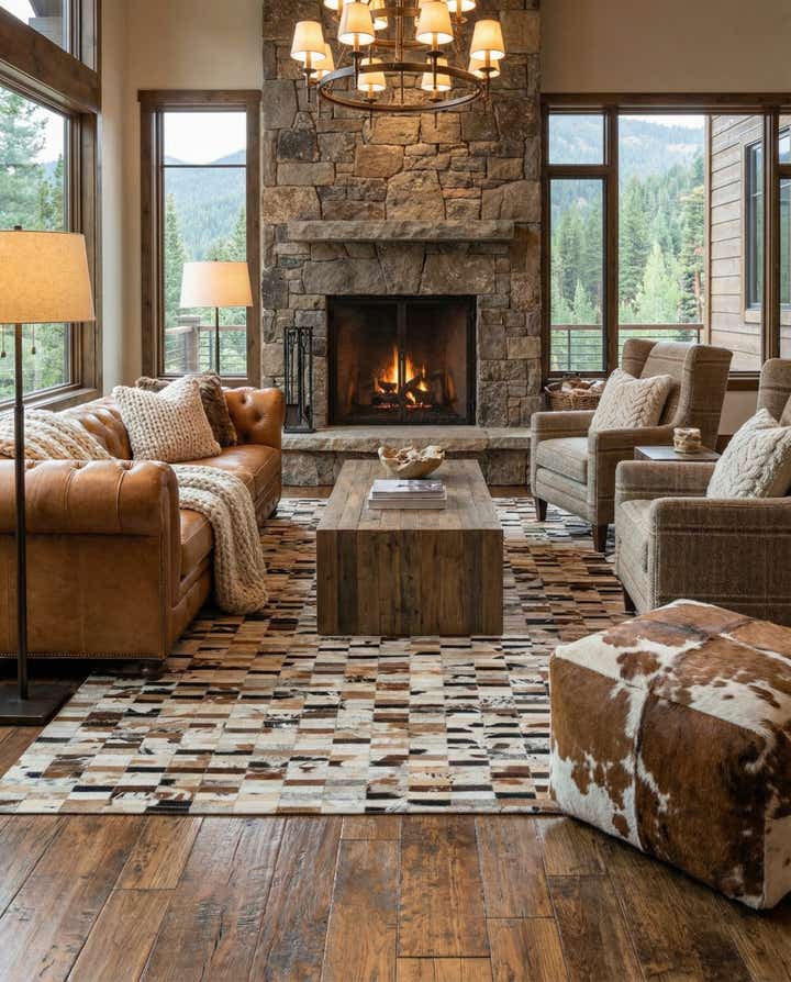 5' x 8' 1 Cowhide - Patchwork Rug