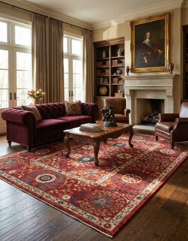 Detail image of 6' 10 x 9' 9  Hand Knotted Ariana Ziegler Rug