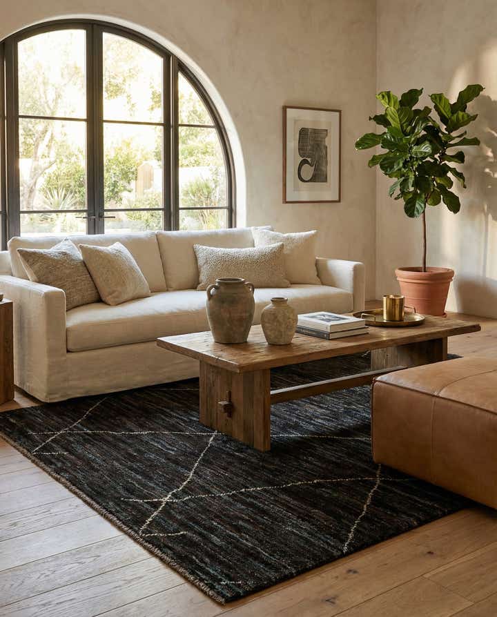 4' 7 x 6' 5 Hand Knotted Moroccan Wool Rug