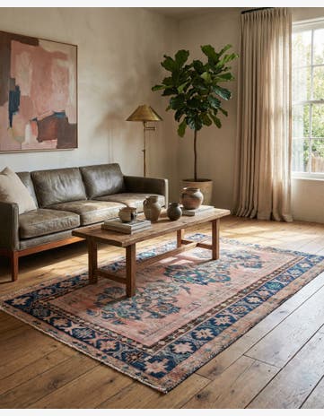 4' 4 x 6' 8 Hand Knotted Ultra Vintage Persian Wool Rug
