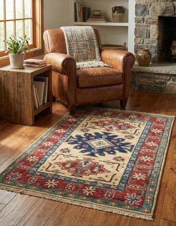 2' 7 x 3' 9 Hand Knotted Kazak Rug
