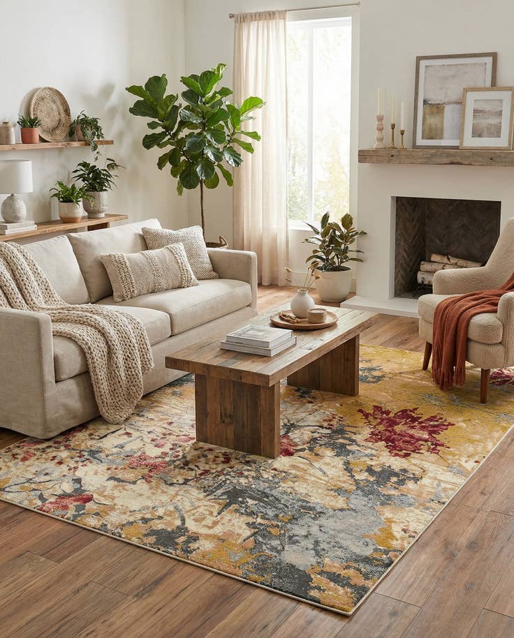 Detail image of 6' x 9' Easy-Clean Modern Indoor / Outdoor Rug