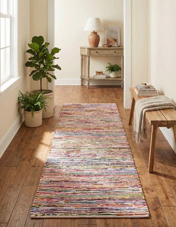 2' 7 x 10' Hand Woven Chindi Cotton Runner Rug