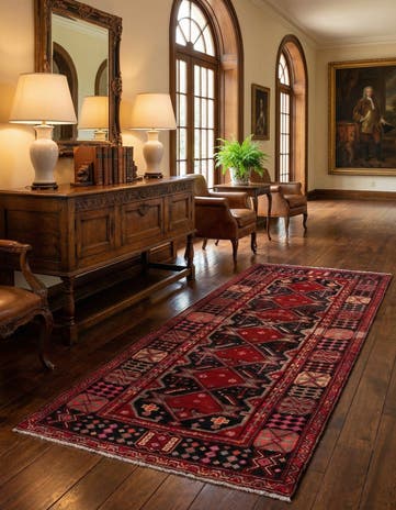 4' 10 x 9' 4 Hamedan Wool Rug