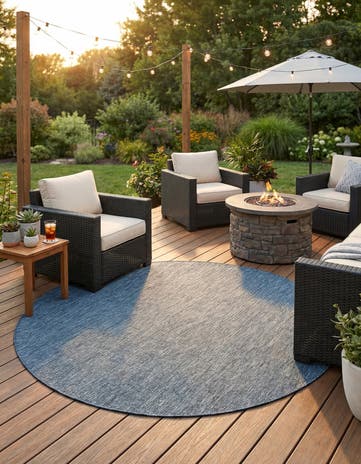 10' x 10' Easy-Clean Solid Indoor / Outdoor Round Rug