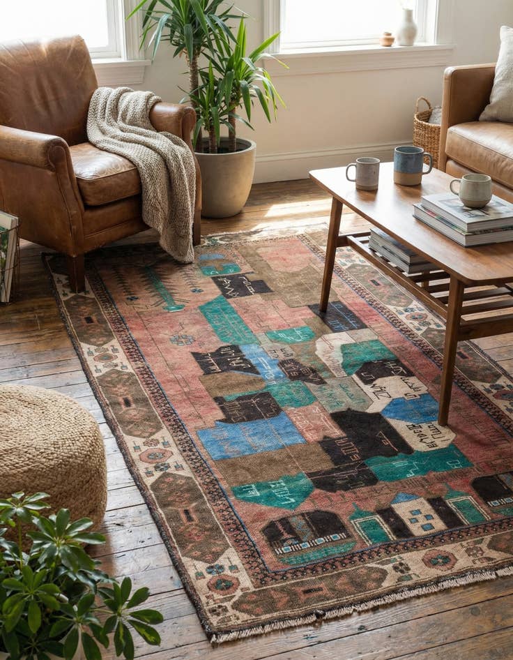 Detail image of 3' 4 x 6' 7  Hand Knotted Ultra Vintage Persian Wool Runner Rug