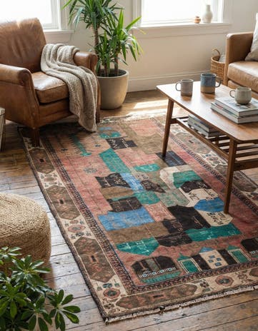3' 4 x 6' 7 Hand Knotted Ultra Vintage Persian Wool Runner Rug