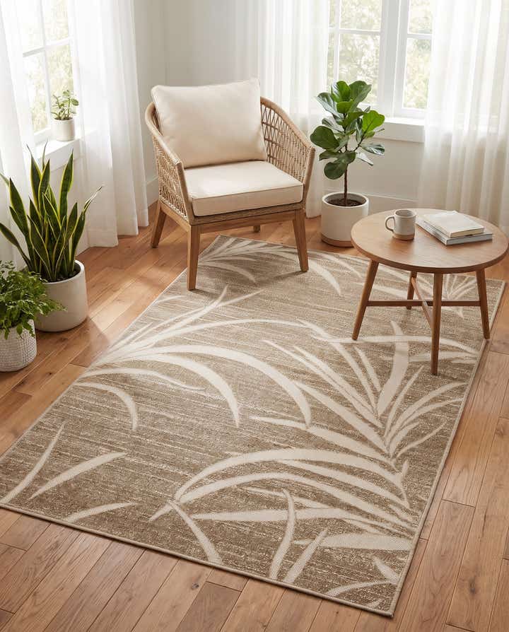 4' x 6' Easy-Clean Botanical Indoor / Outdoor Rug
