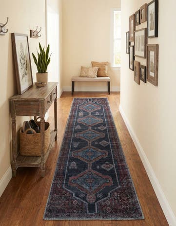 Charcoal and Gray Washable Sisu Runner Rug