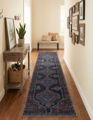 Charcoal and Gray Washable Sisu Runner Rug