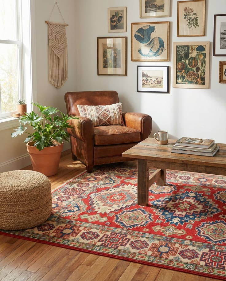 Detail image of 120cm x 180cm Hand Knotted Kazak Rug