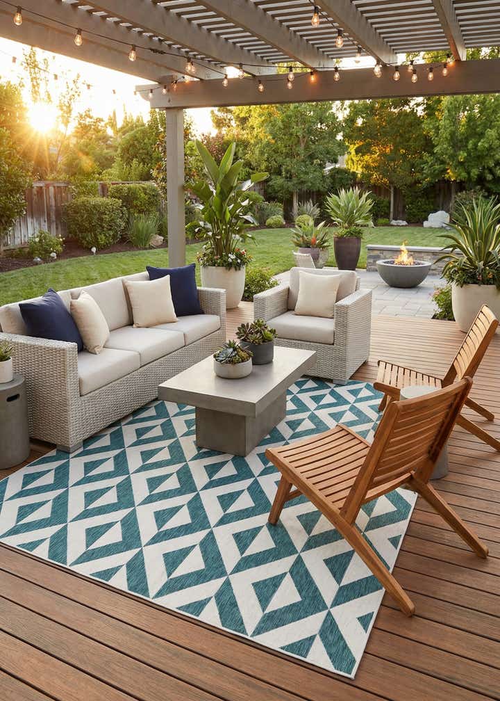 9' x 12' Easy-Clean Jill Zarin Napa Indoor / Outdoor Rug