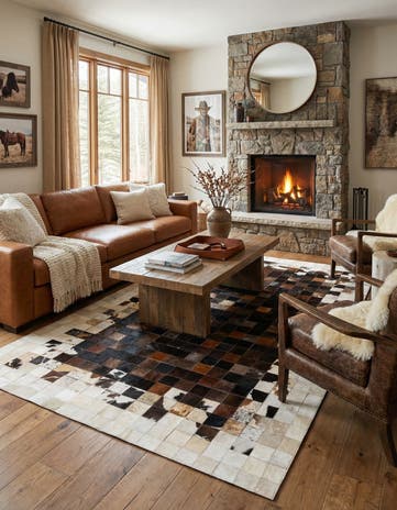 5' x 7' 11 Cowhide Stocks Rug