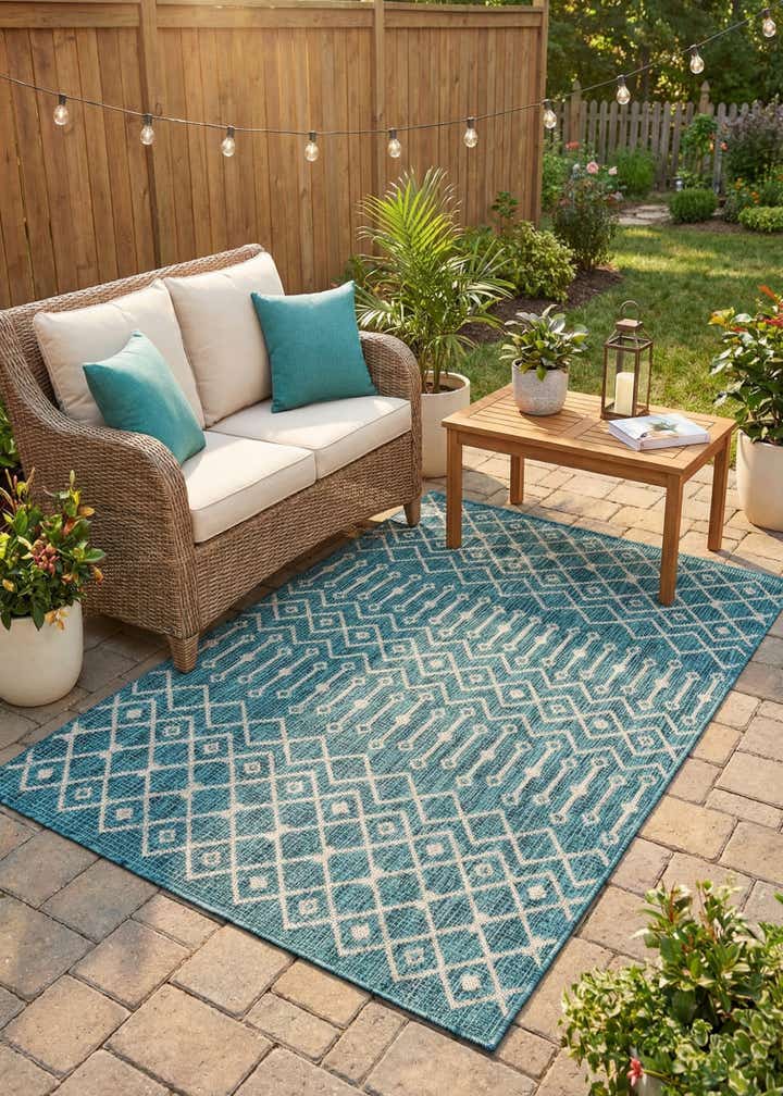 4' x 6' Easy-Clean Trellis Indoor / Outdoor Rug