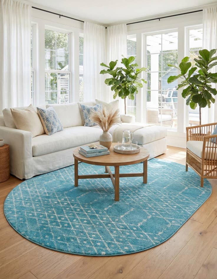 Detail image of 7' 10 x 10' Paxon Trellis Oval Rug